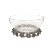 Bee Stand and Glass Bowl Silver