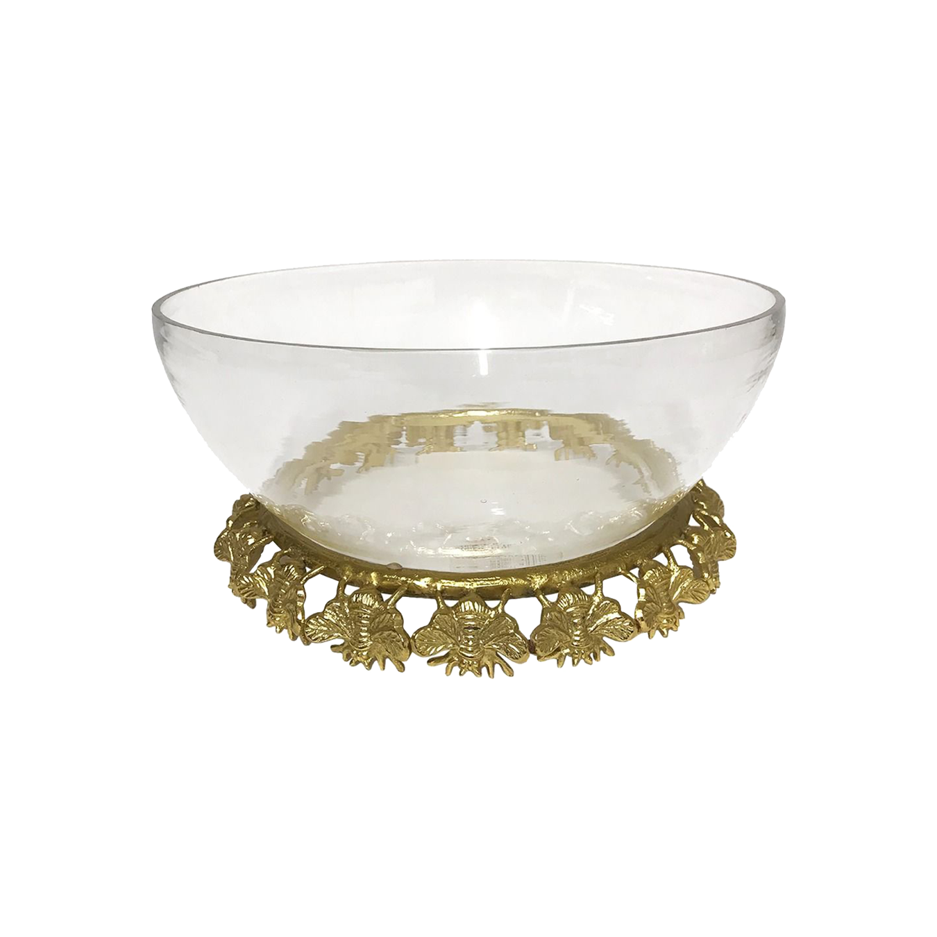 Bee Stand and Glass Bowl Gold