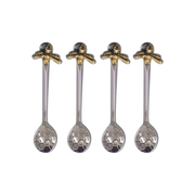 Set of 4 Honeycomb Bee Coffee Spoons