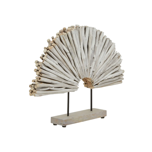 Botanical White Wood Sculpture