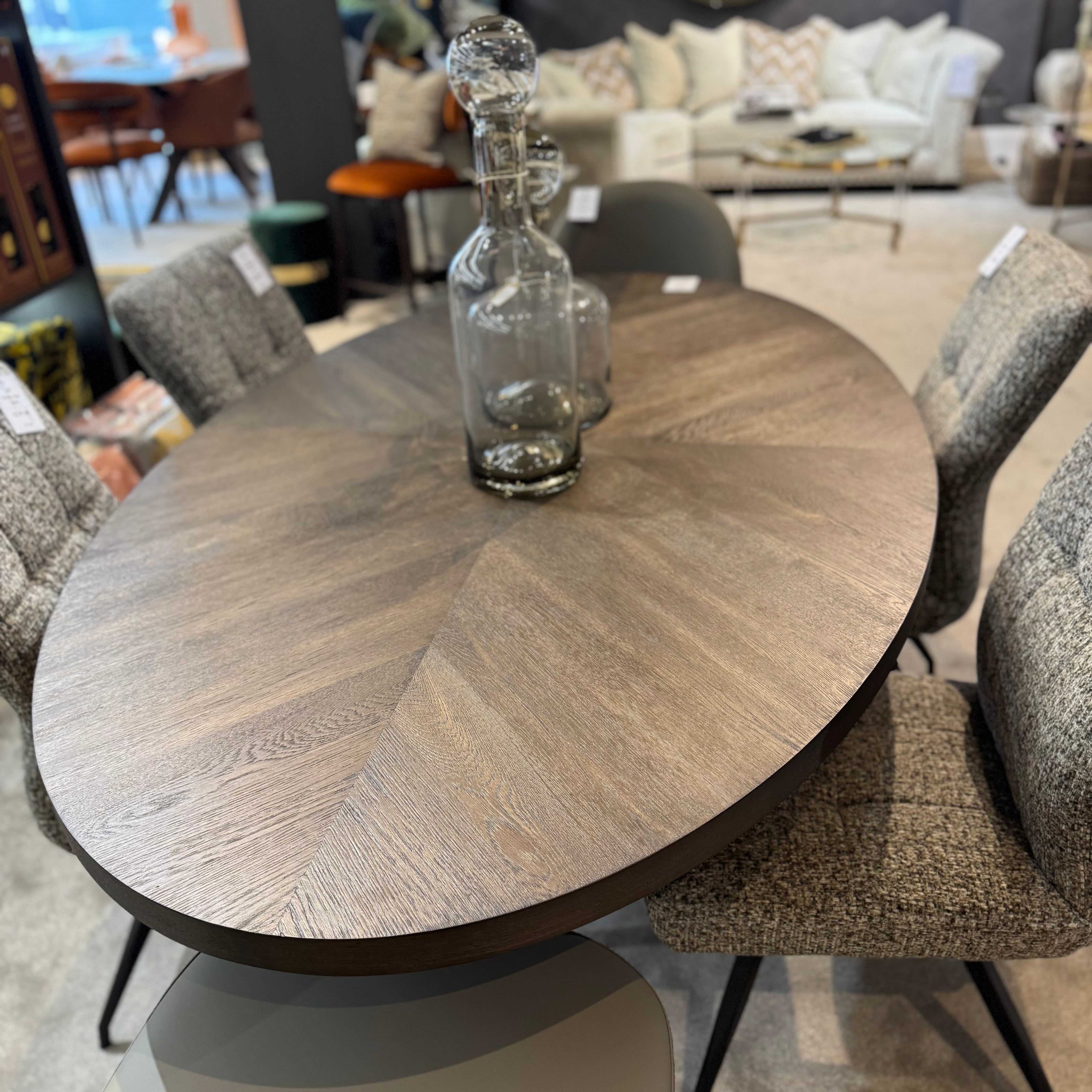 Dark Oak Oval Table & Chairs