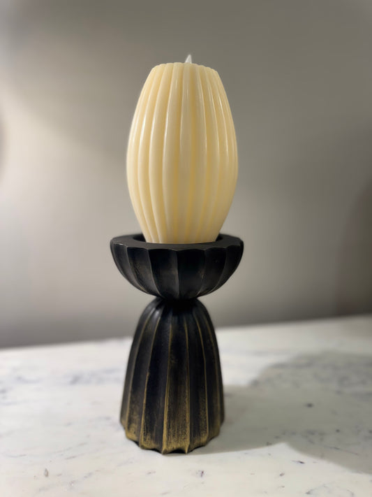 Zahir Black and Gold Candle Holder