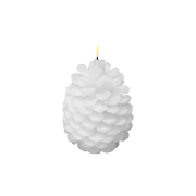 LED Christmas Pinecone Candle White 10x13cm