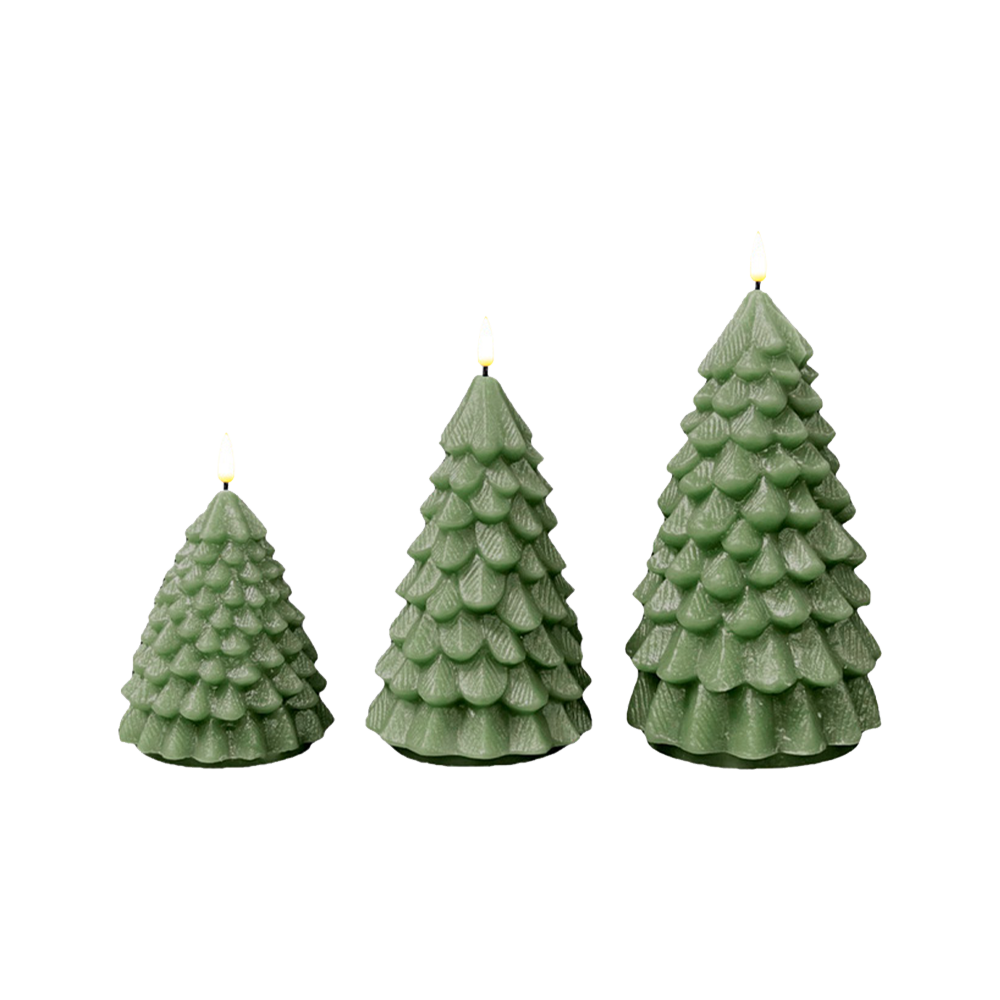 LED Christmas Tree Candle Green 16cm