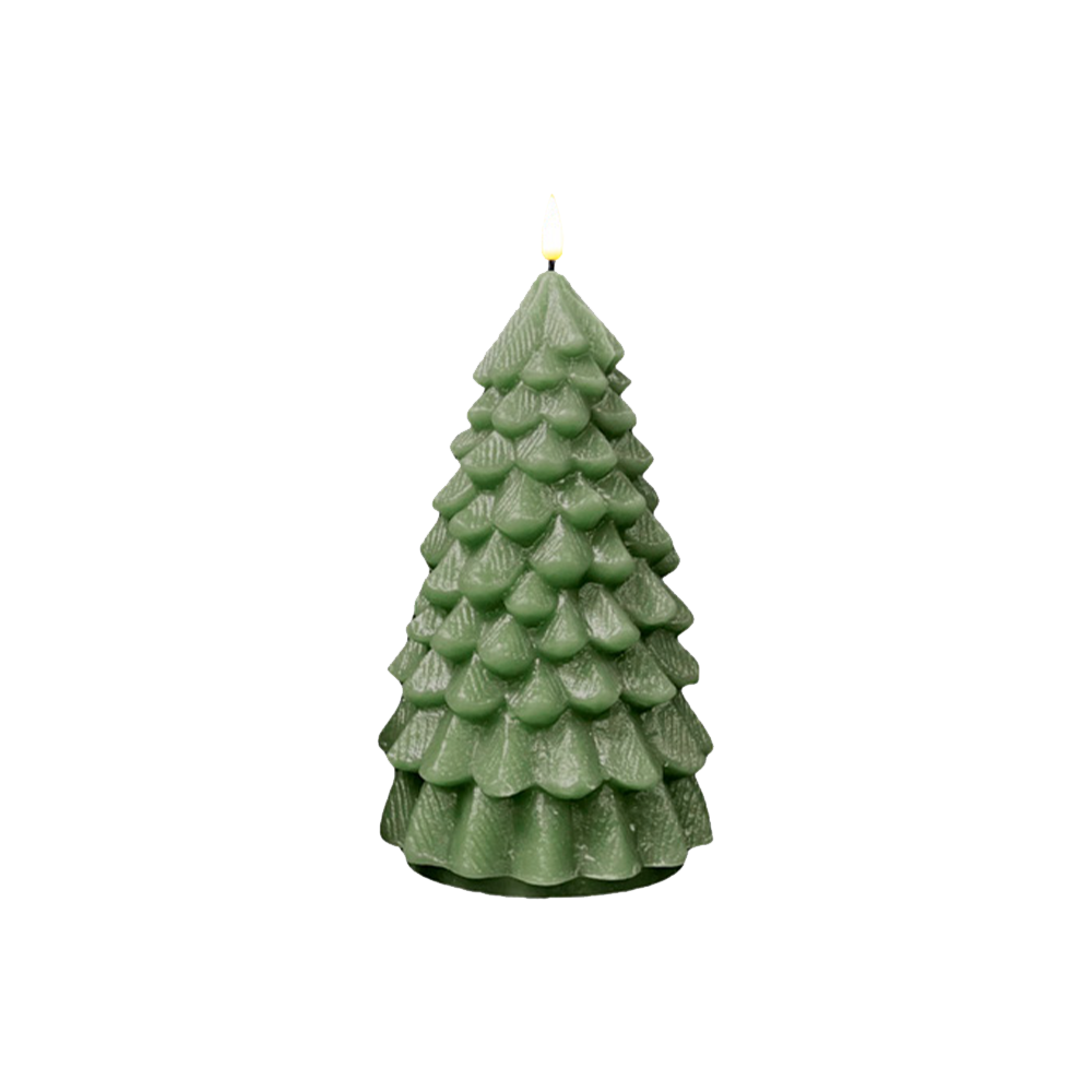 LED Christmas Tree Candle Green 18cm