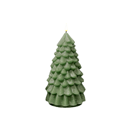 LED Christmas Tree Candle Green 18cm