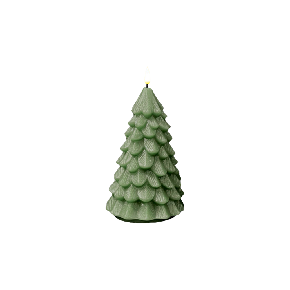 LED Christmas Tree Candle Green 16cm