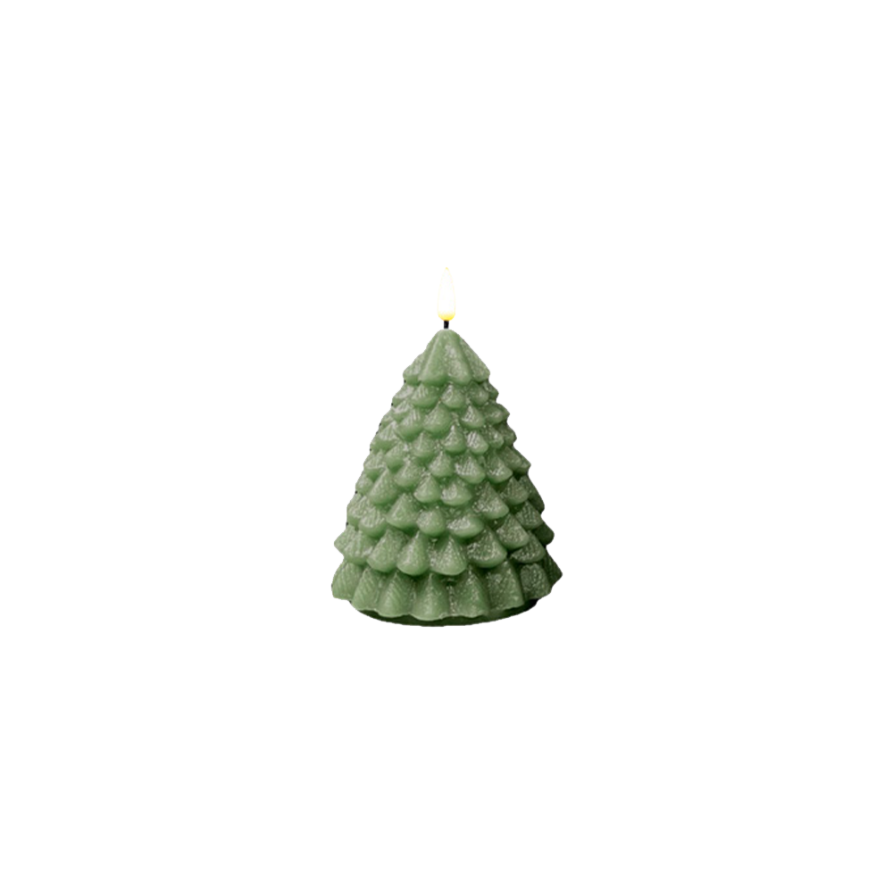 LED Christmas Tree Candle Green 11cm
