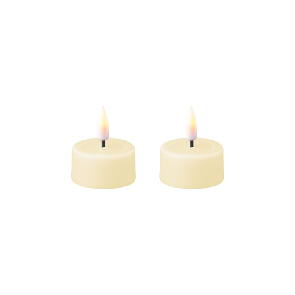 LED Tealight Candles Set of 2 Cream