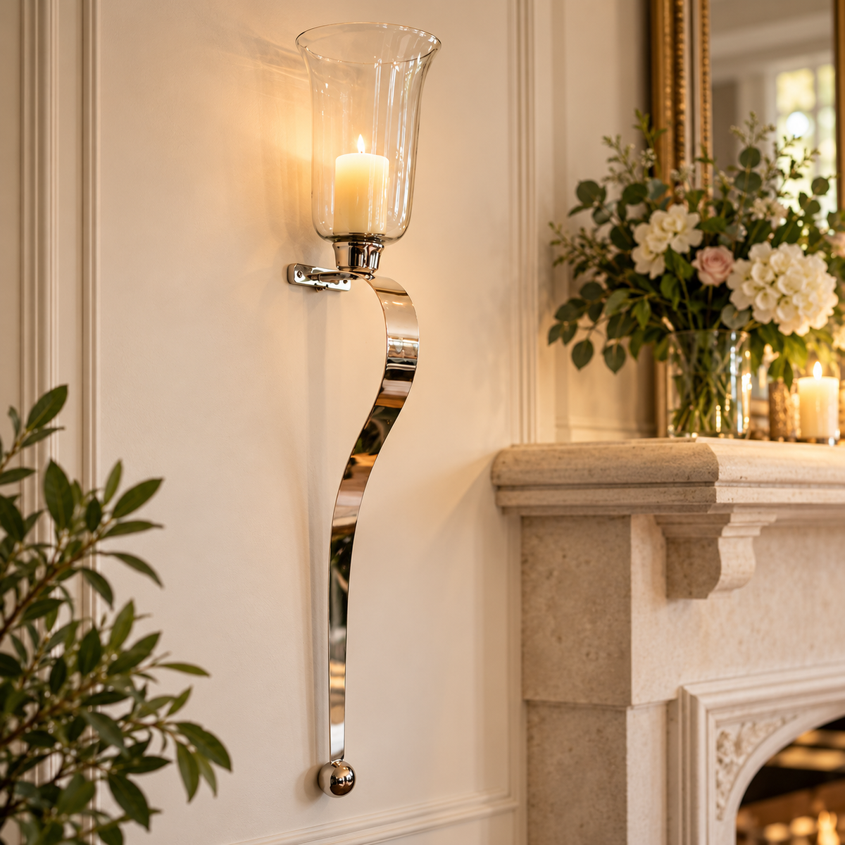 Pair of Curved Candle Sconces