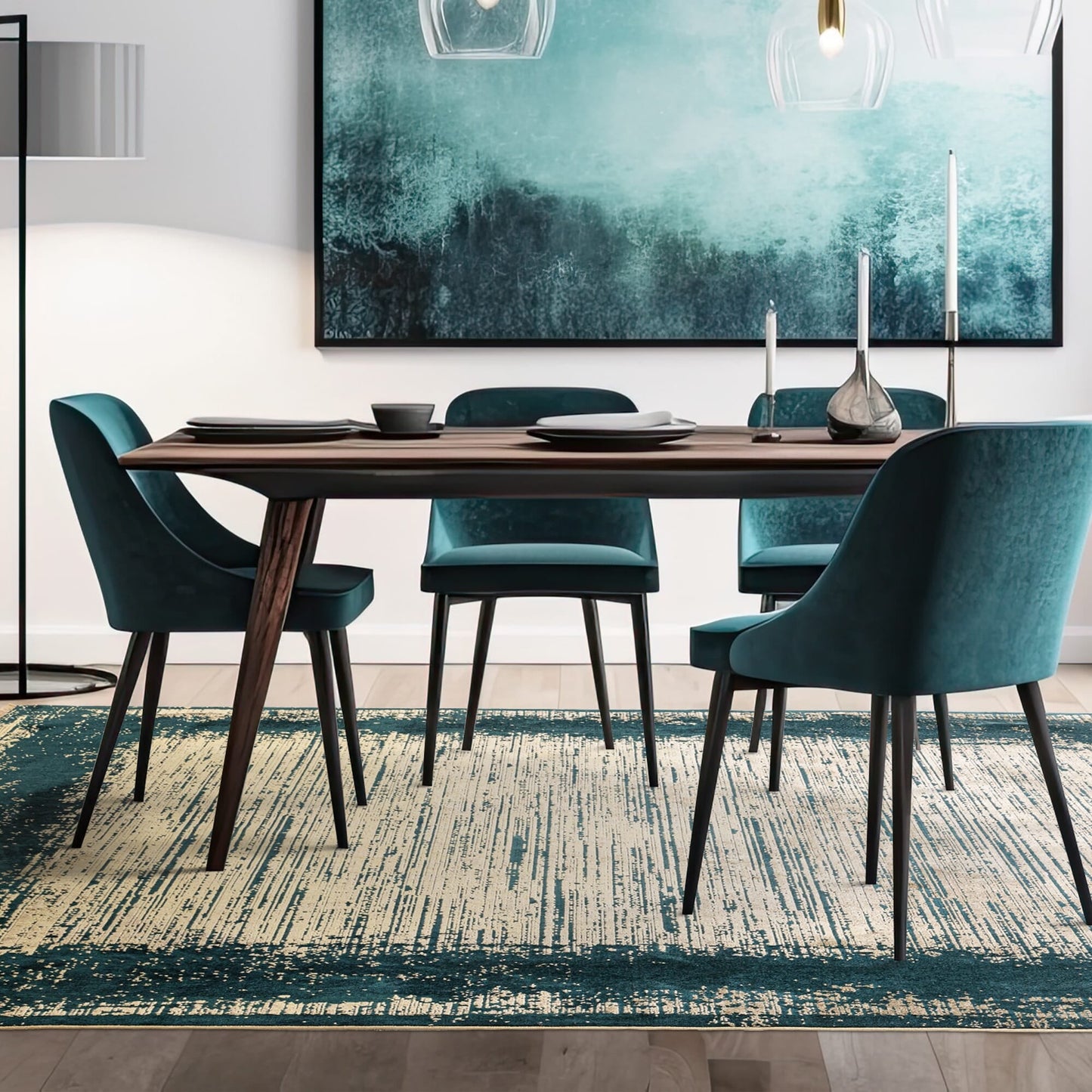 Elodie Rug Gold/Emerald