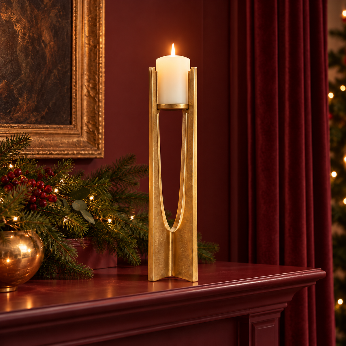 Gold Candle Holder | Large