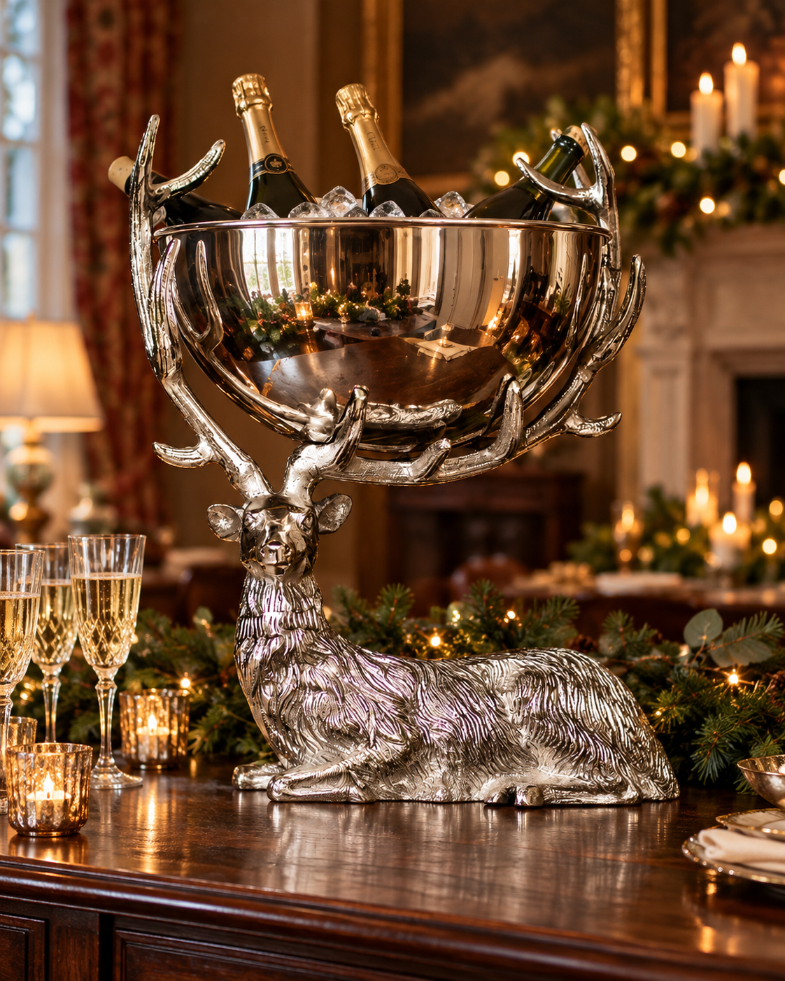Large Resting Stag Punch Bowl/Wine Cooler