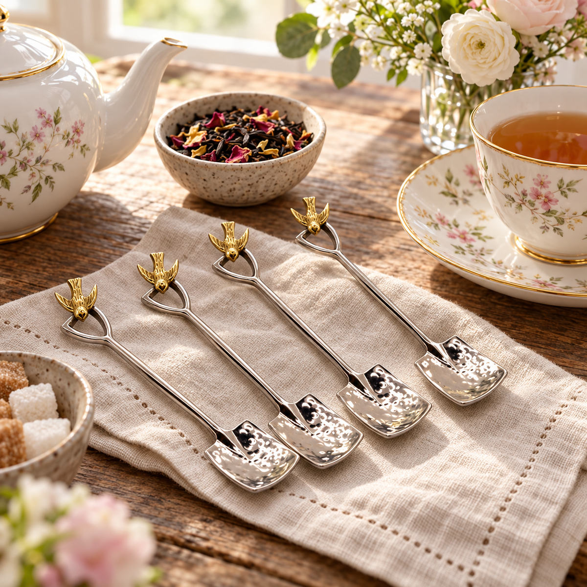 The Swallow & Sip Set of Four Teaspoons