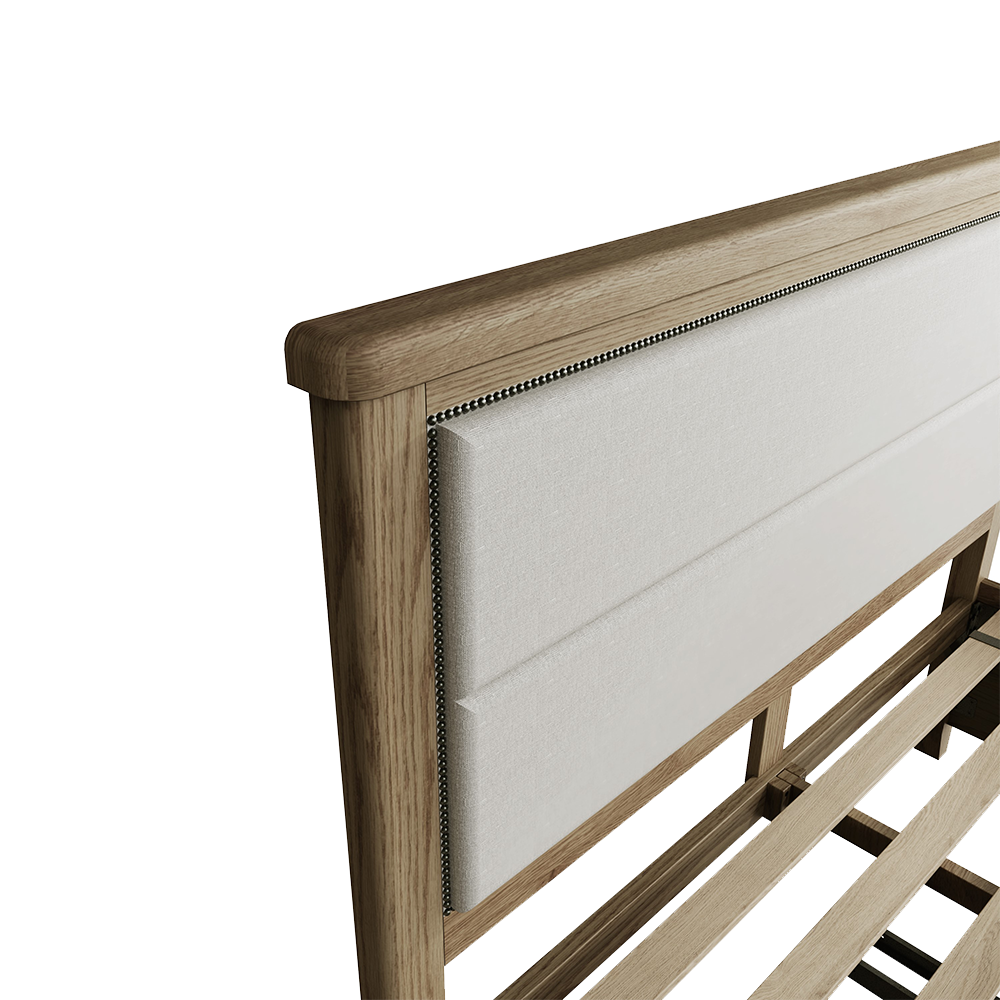 Helmsley Bed Fabric Headboard with Drawers