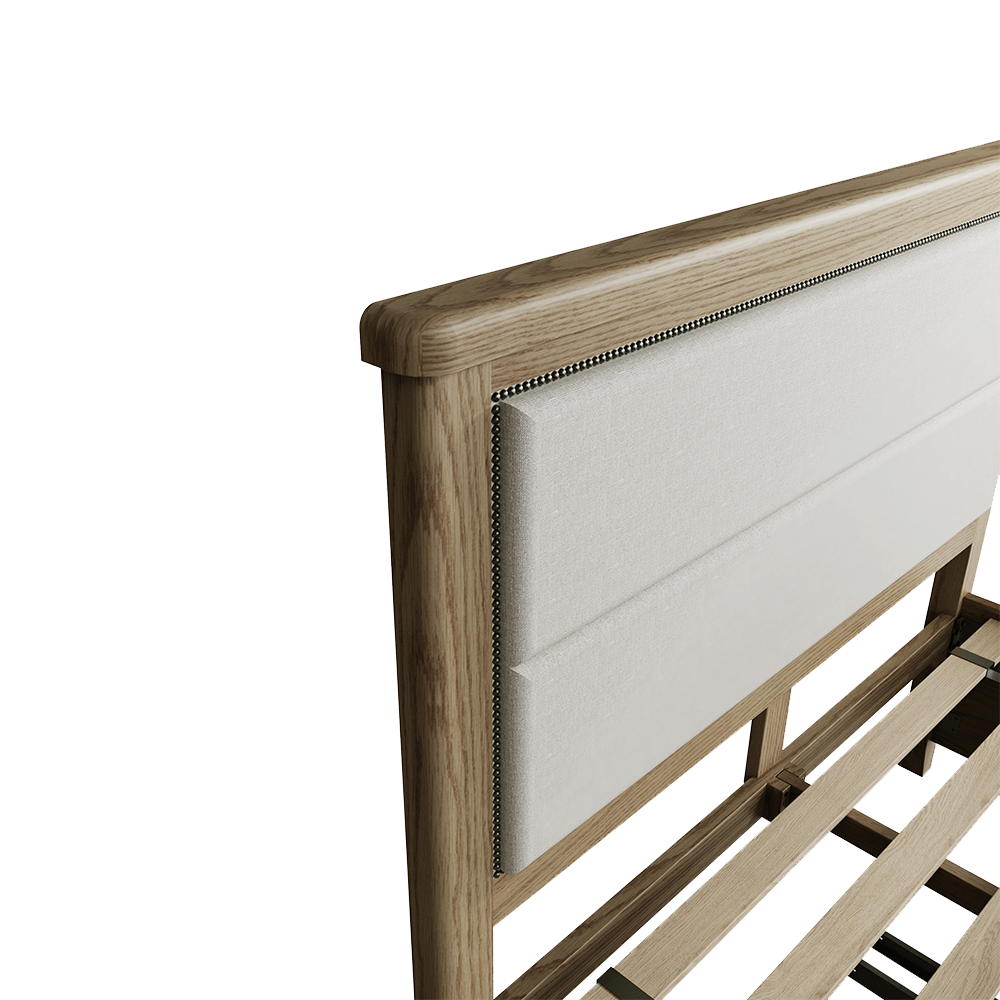 Helmsley Bed Fabric Headboard with Drawers