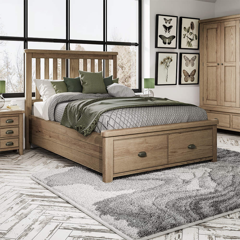 Holme Bed Wooden Headboard with Drawers