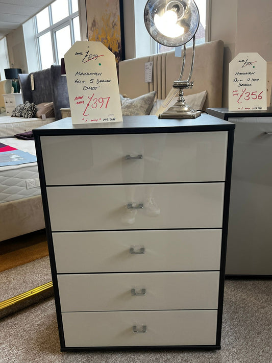 Manhattan 5 Drawer Chest x2 Available  | Clearance