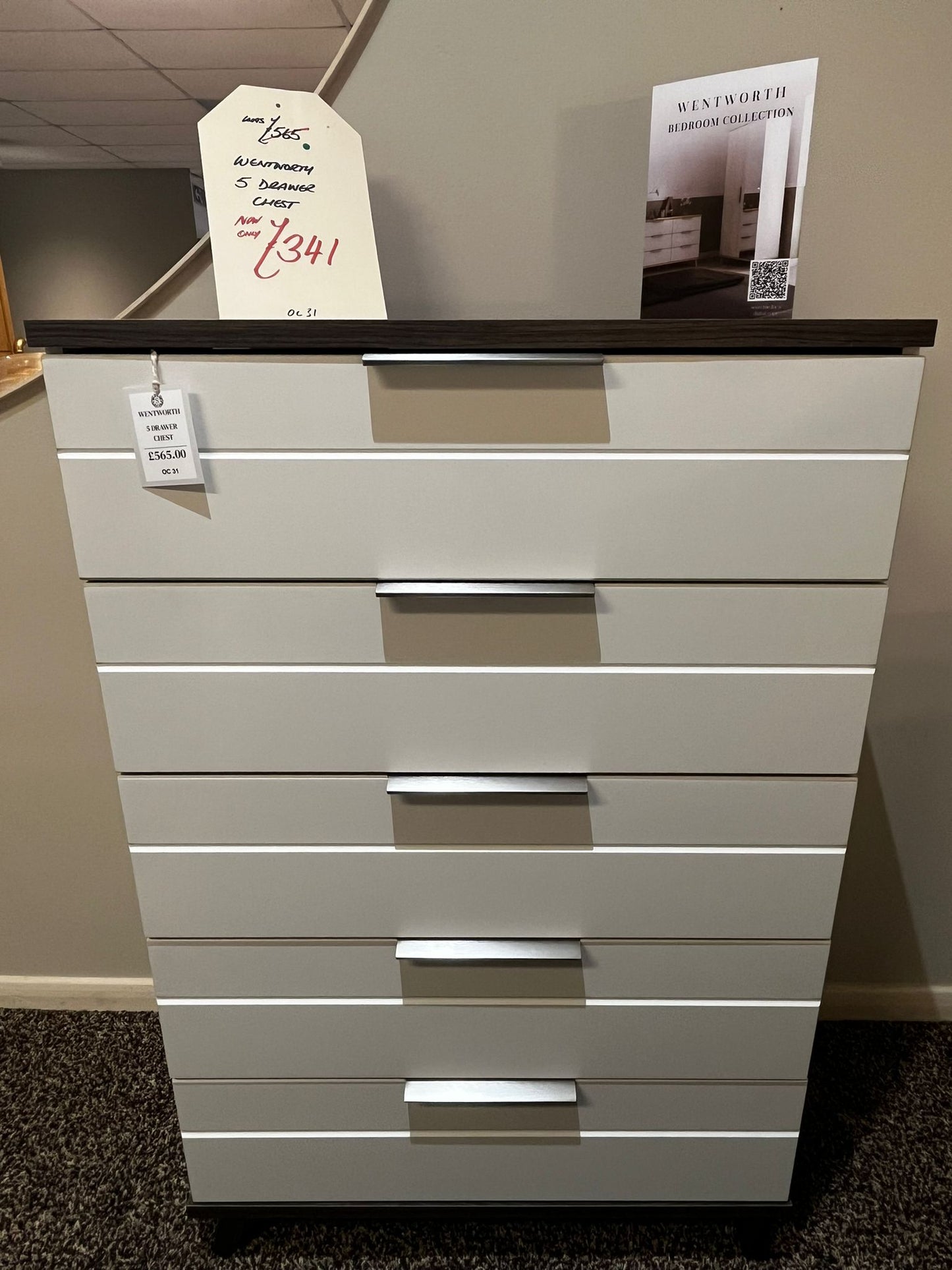 Wentworth 5 Drawer Chest x2 Available  | Clearance