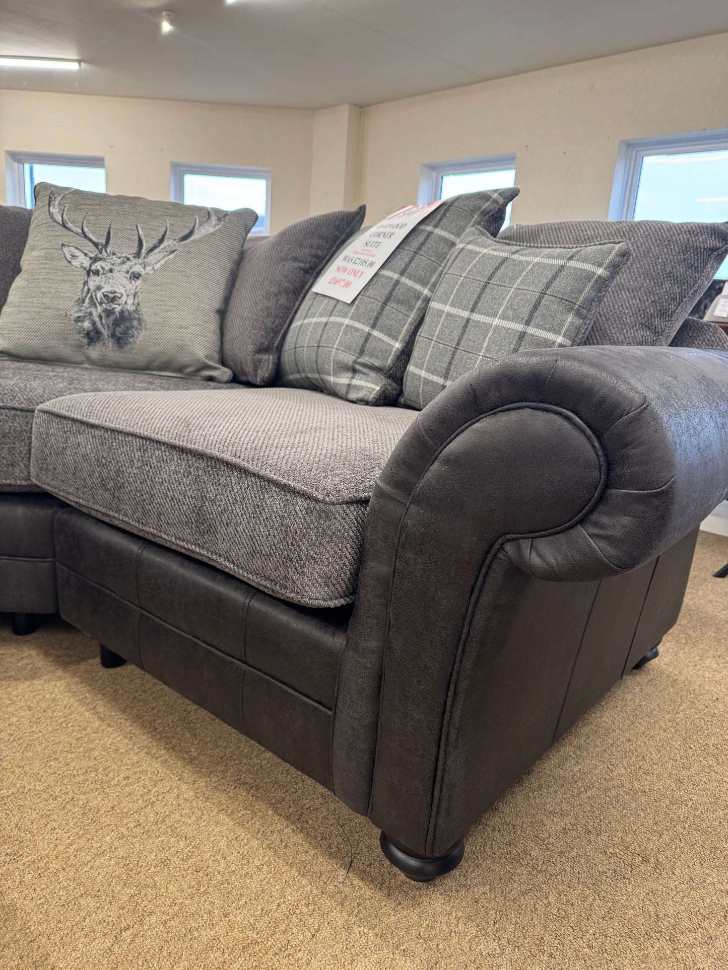 Darwood Corner Sofa Grey| Clearance