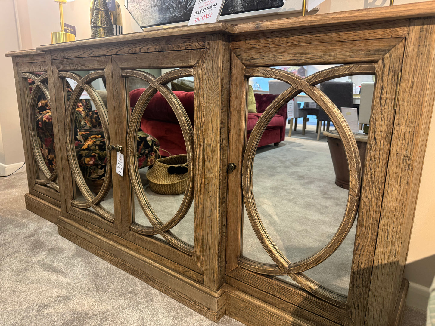 4 Door Mirrored Sideboard