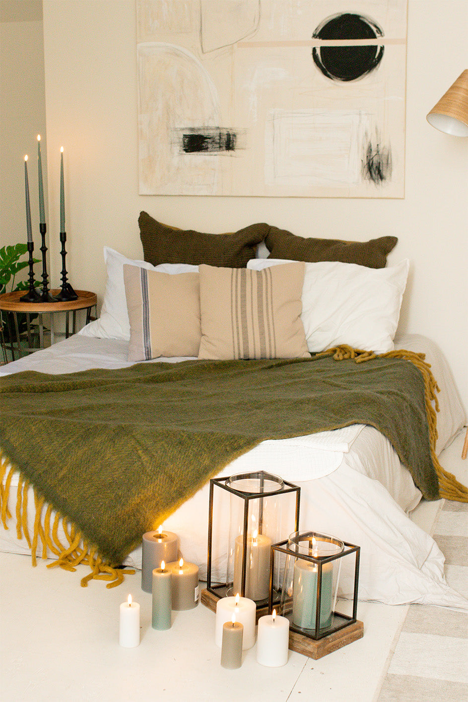 LED Cone Candle Ice Blue 38cm Set of 2