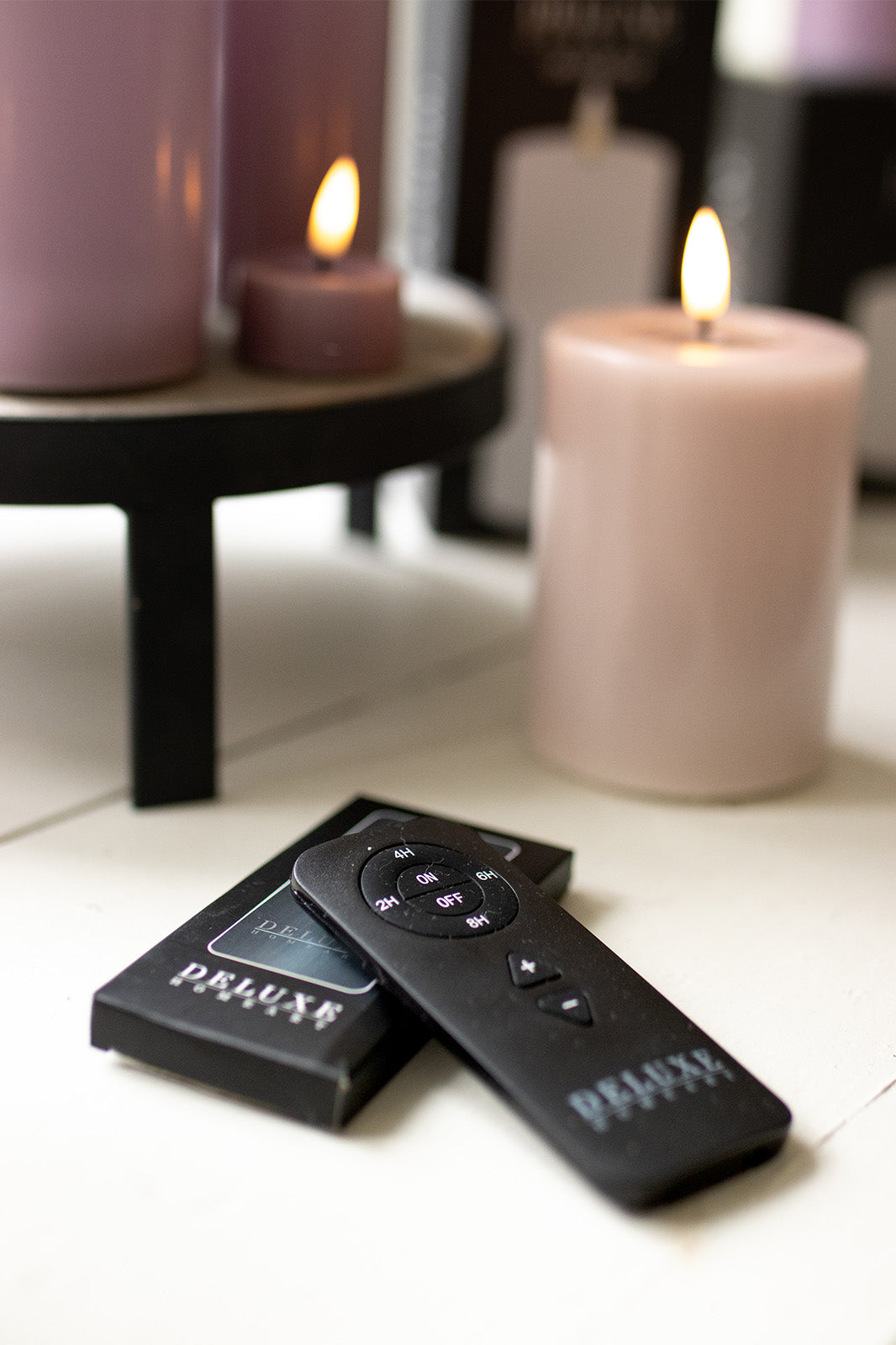 LED Candle Giftbox 4 Cream & Remote