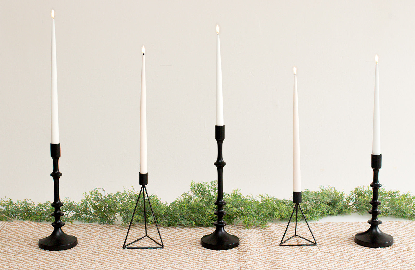 LED Dinner Candles Set of 2 Cream 28cm