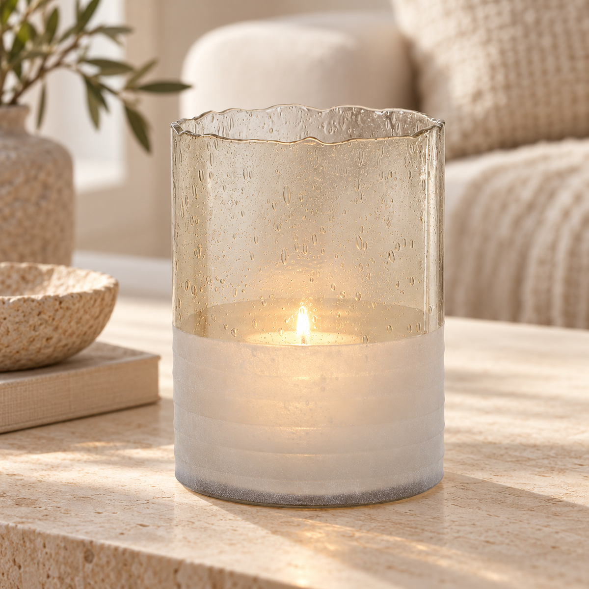 Natural Candle Holder Large