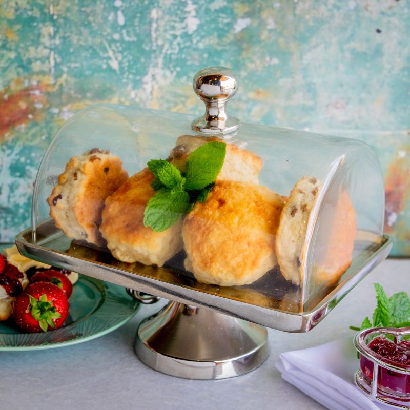 Rectangular Cake Plate with Glass Dome