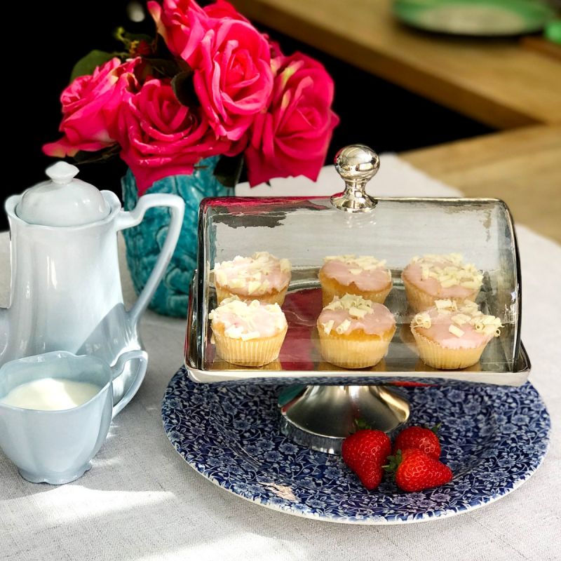 Rectangular Cake Plate with Glass Dome