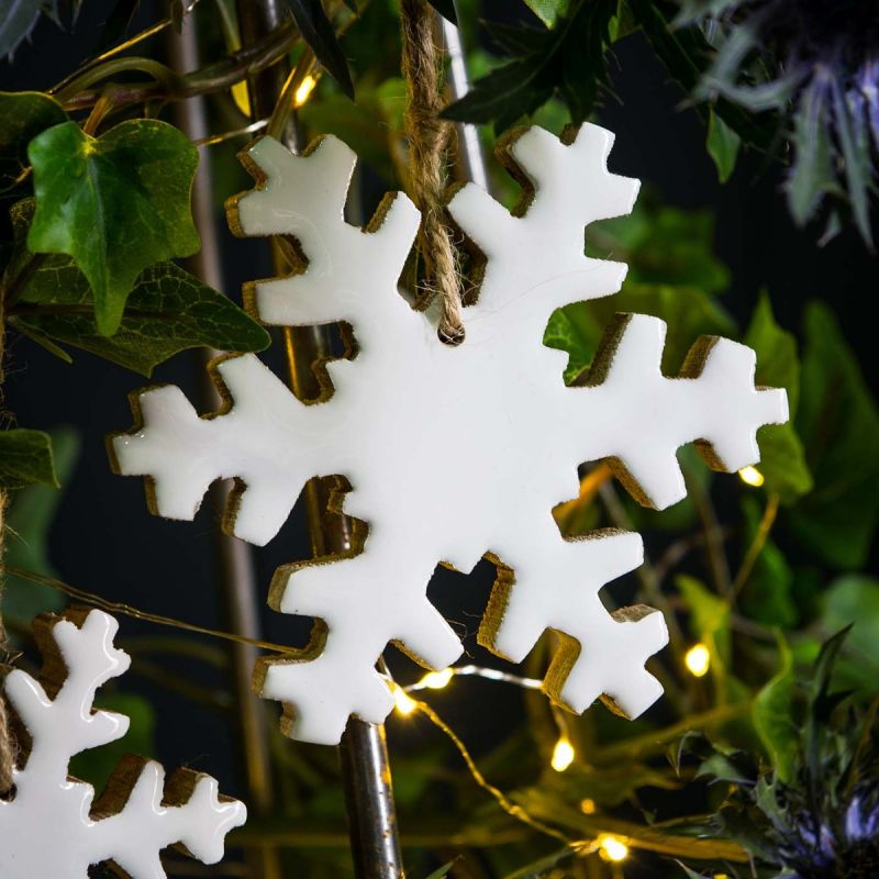 White Wooden Snowflake Decoration