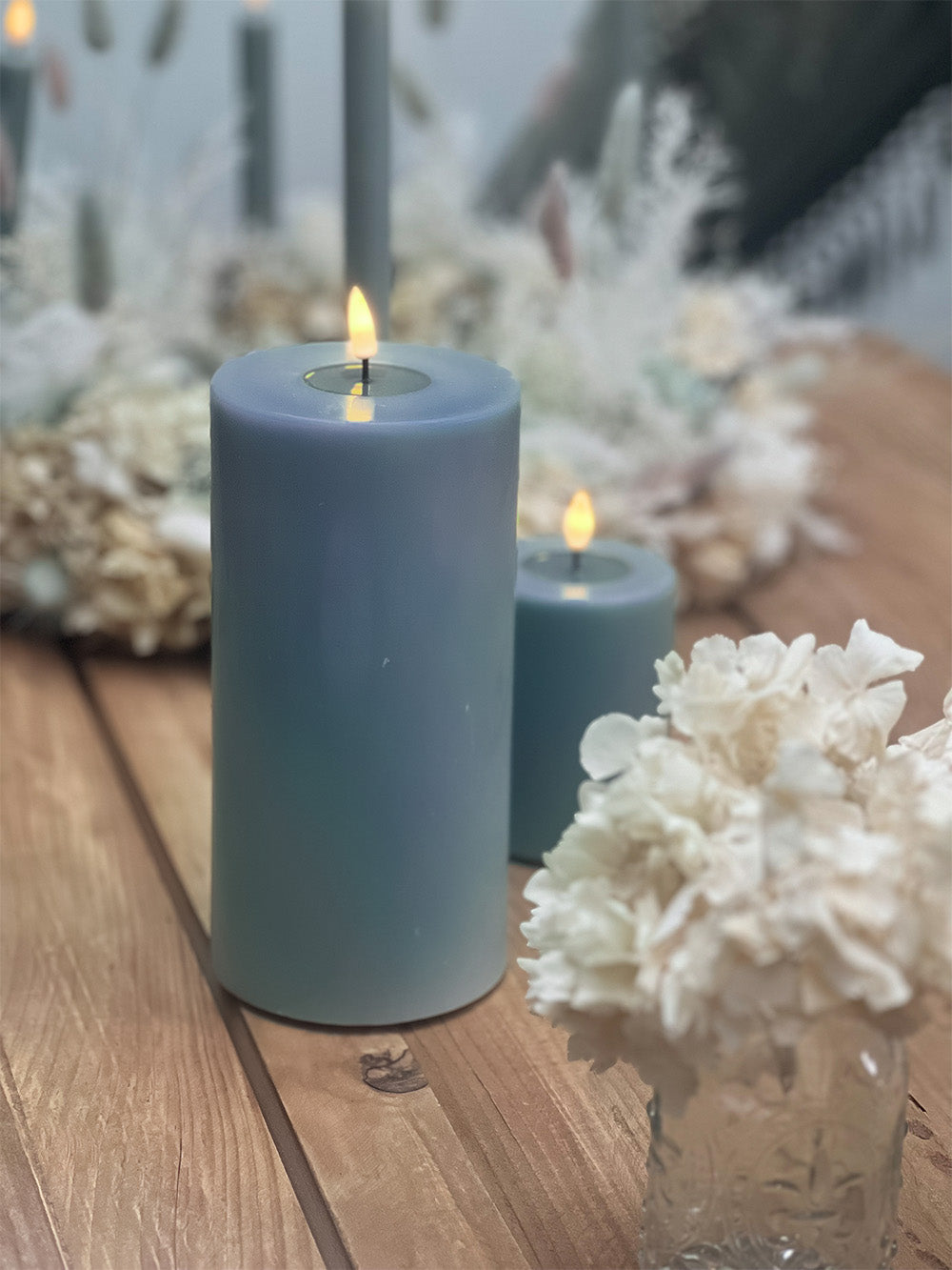 LED Candle Ice Blue 15cm