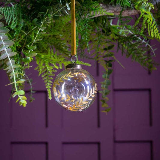 Antique Clear Lustre Glass Bauble