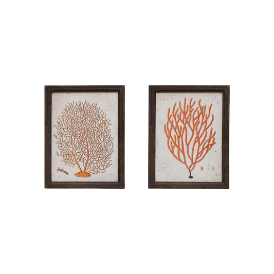 Set of 2 Coral Frames with Antique Patina