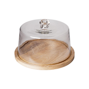 Round Tray & Glass Bell 30cm