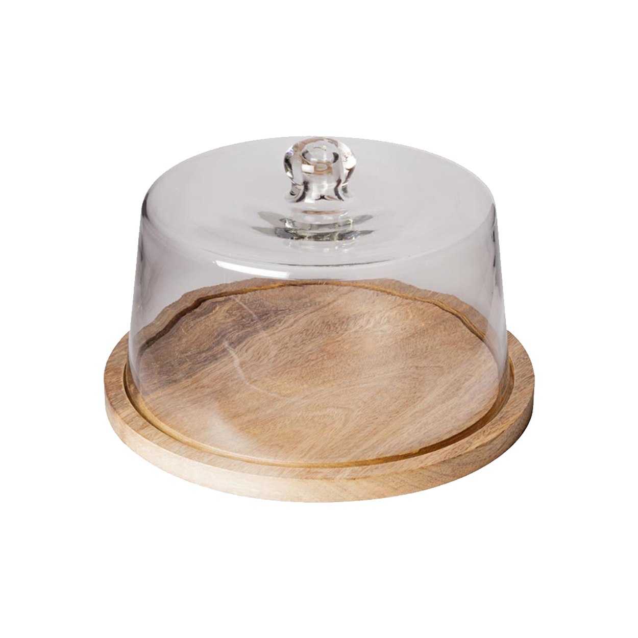 Round Tray & Glass Bell 30cm