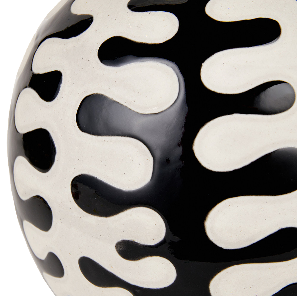 Pottlewick Black and White Coral Ceramic Table Lamp