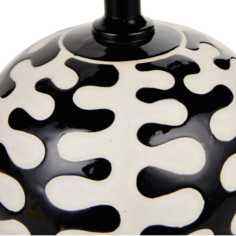 Pottlewick Black and White Coral Ceramic Table Lamp