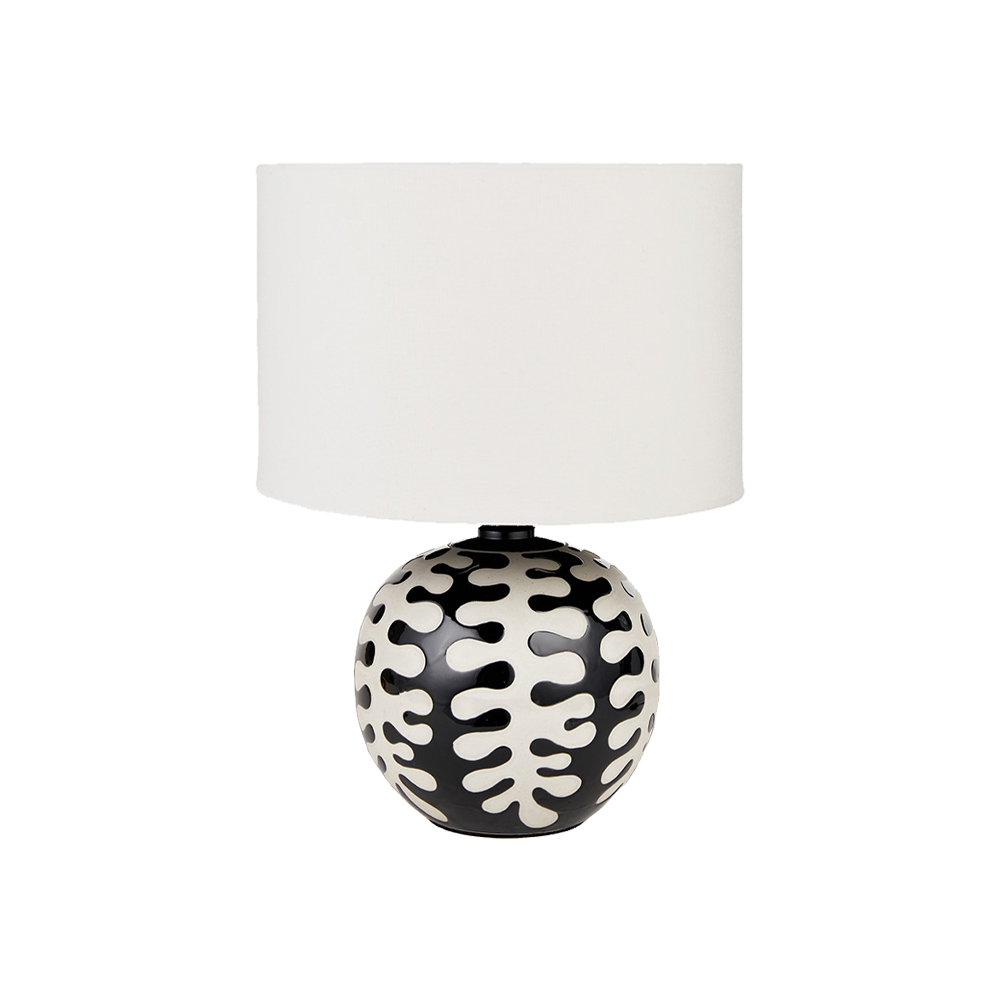 Pottlewick Black and White Coral Ceramic Table Lamp