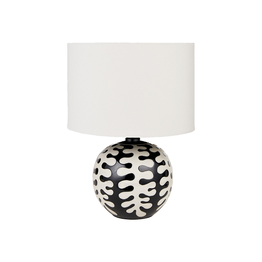 Elkorn Black and White Coral Ceramic Table Lamp