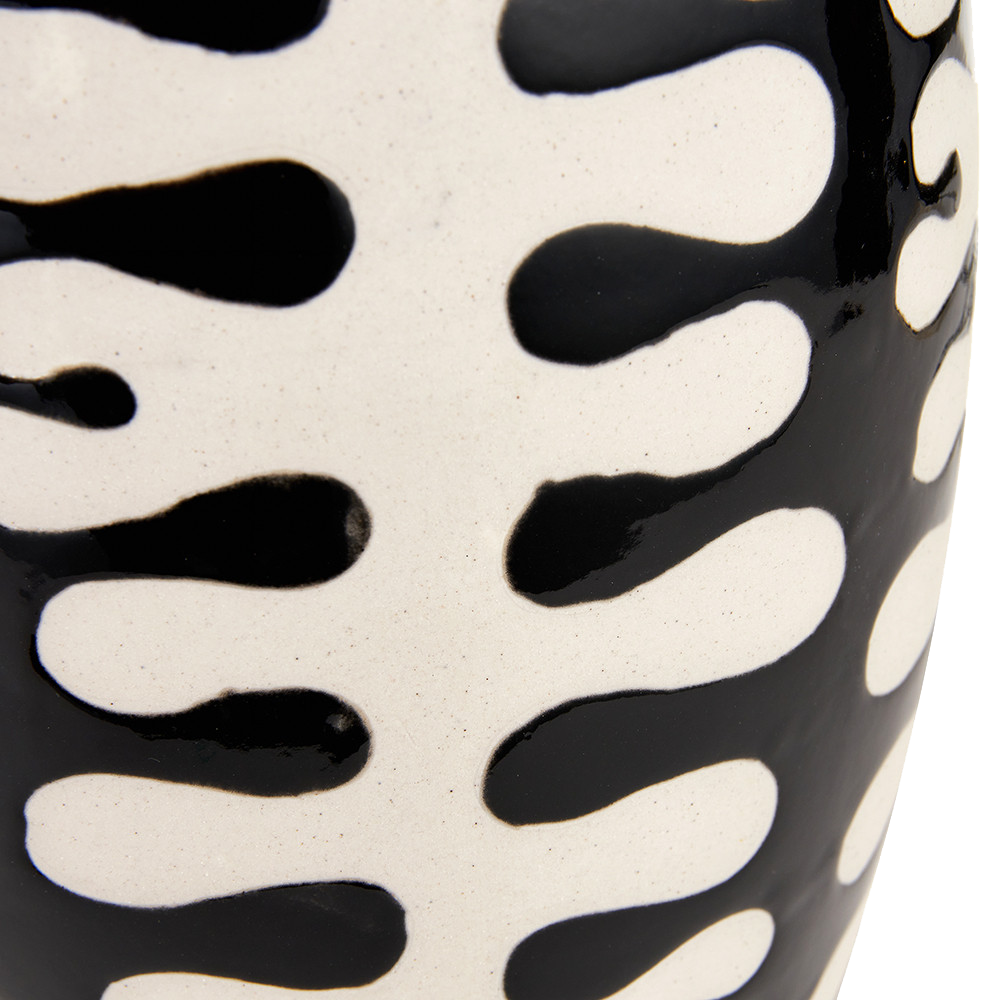 Elkorn Black and White Tall Coral Ceramic Table Lamp