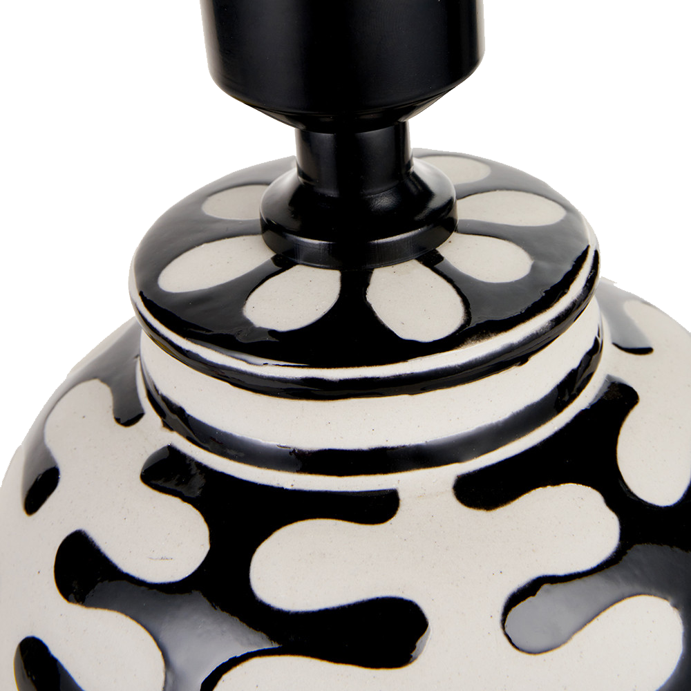 Pottlewick Black and White Tall Coral Ceramic Table Lamp