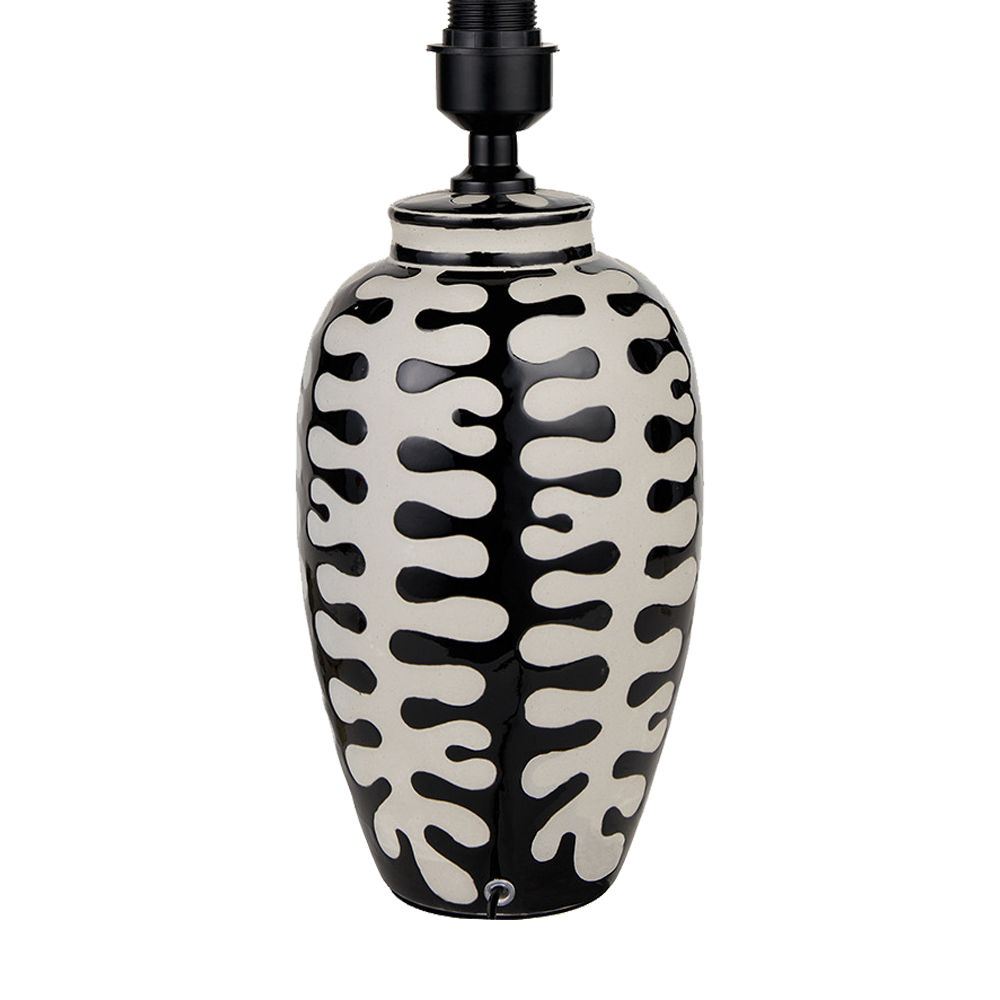 Pottlewick Black and White Tall Coral Ceramic Table Lamp