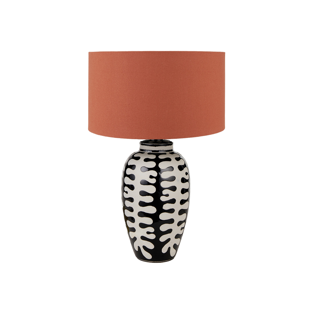Pottlewick Black and White Tall Coral Ceramic Table Lamp