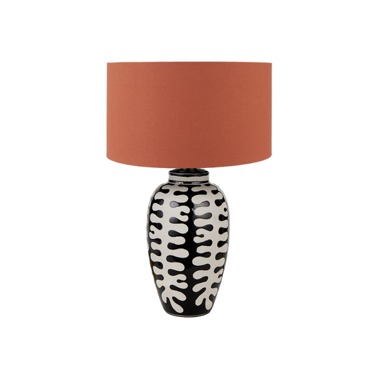 Elkorn Black and White Tall Coral Ceramic Table Lamp