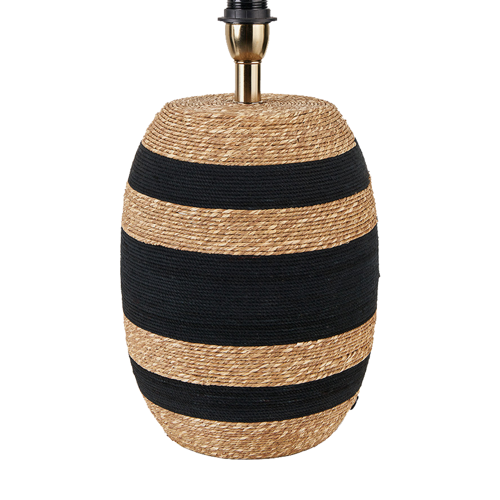 Kalutara Black and Natural Seagrass Tall Table Lamp with Black Shade