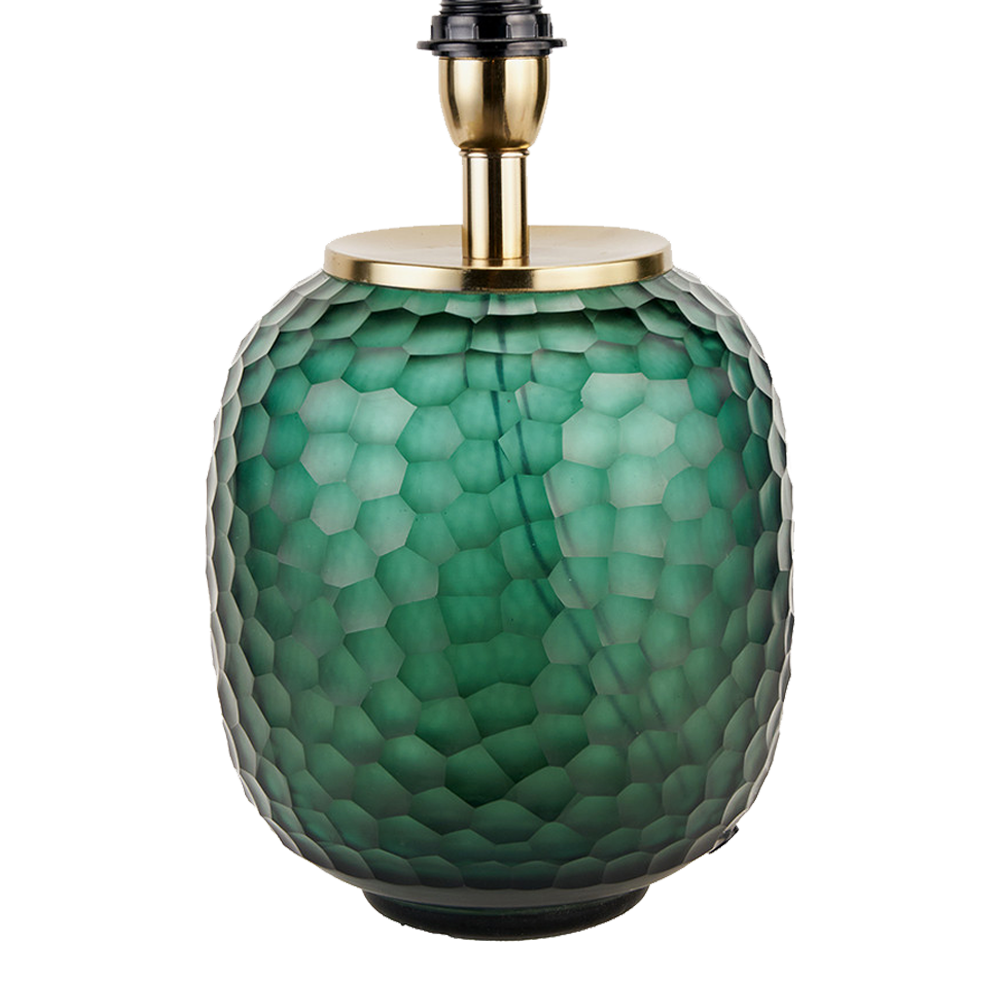 Camila Green Glass Table Lamp with Green Shade