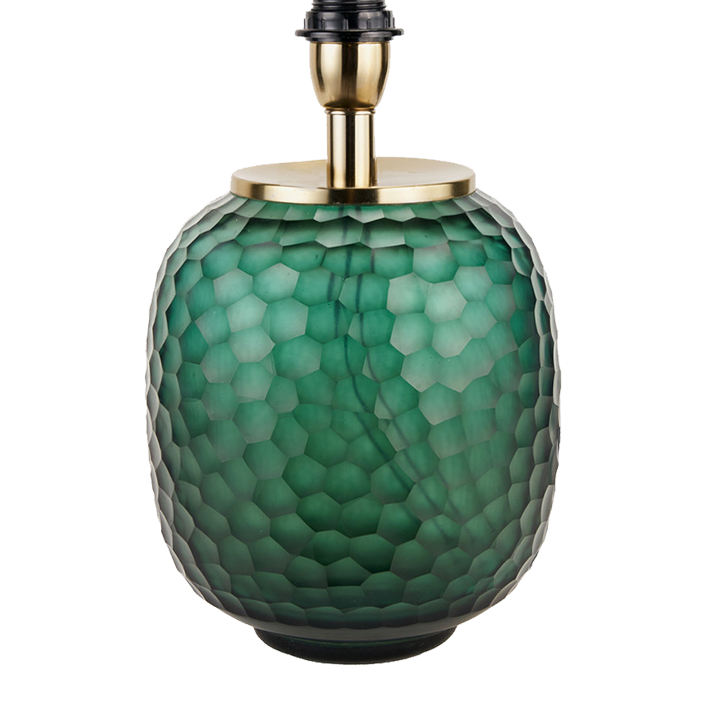 Camila Green Glass Table Lamp with Green Shade