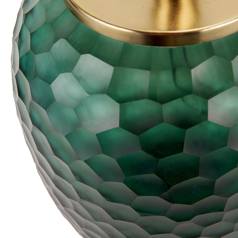 Camila Green Glass Table Lamp with Green Shade